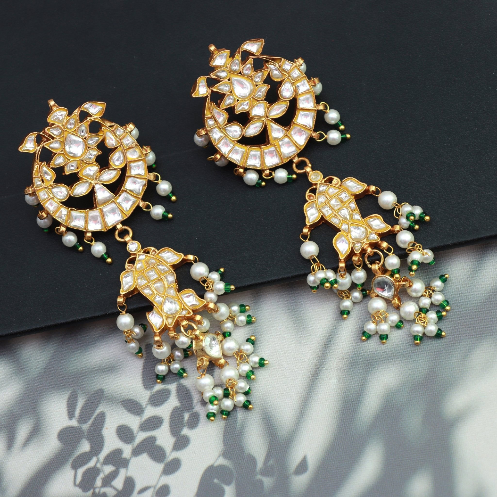 Royal Kundan Jhumka Drops - Dropdeadgorgeous