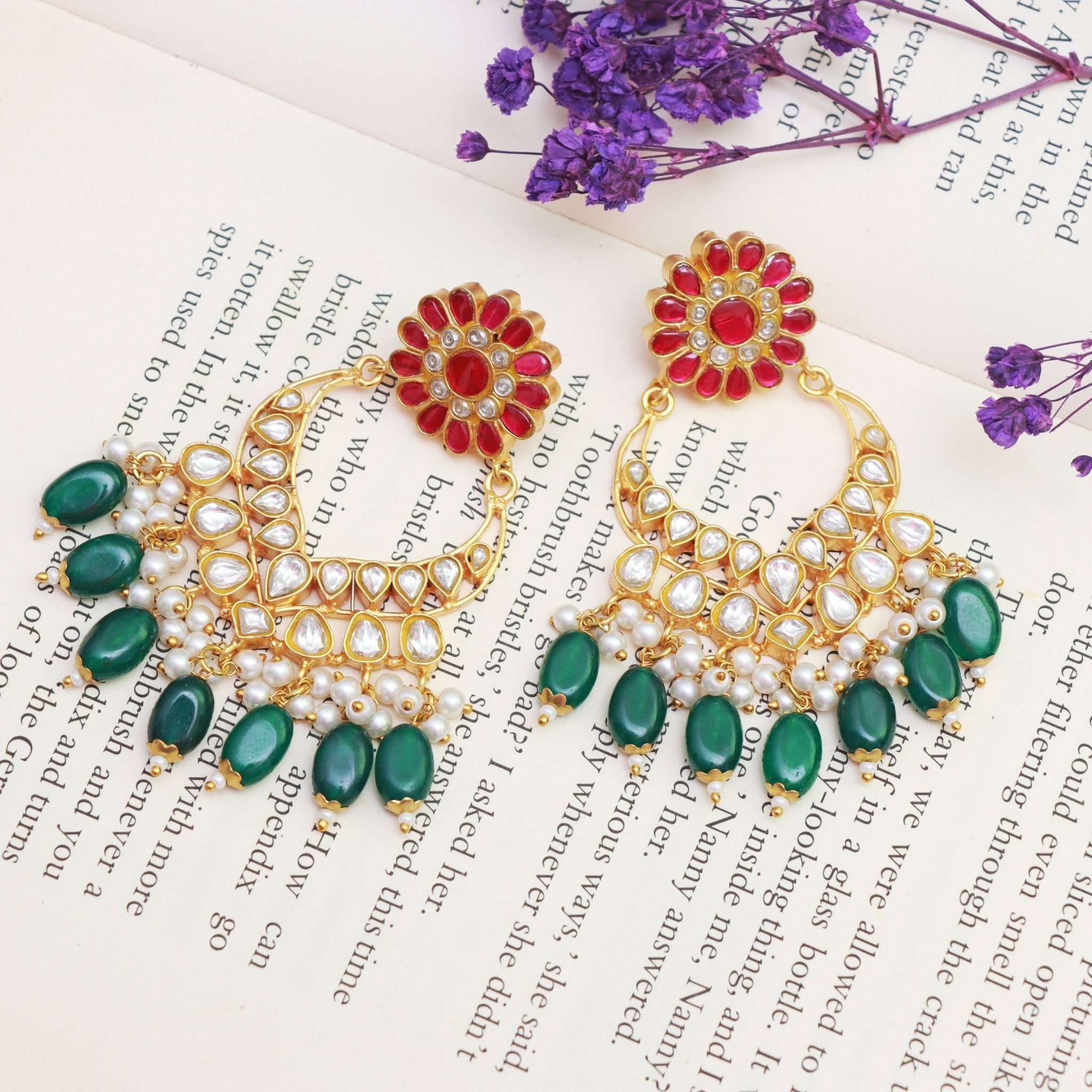 Regal Blossom Chandbali Earrings - Dropdeadgorgeous