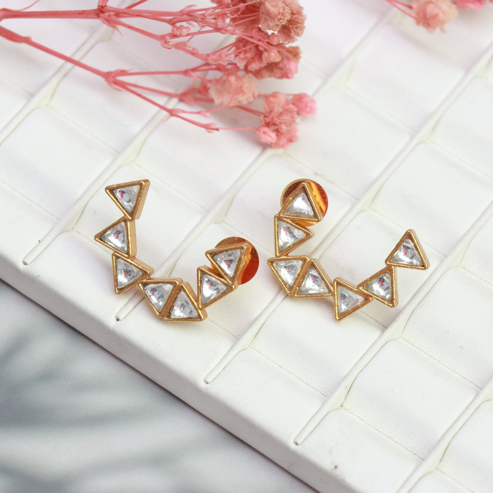 Kundan Prism Ear Cuffs - Dropdeadgorgeous