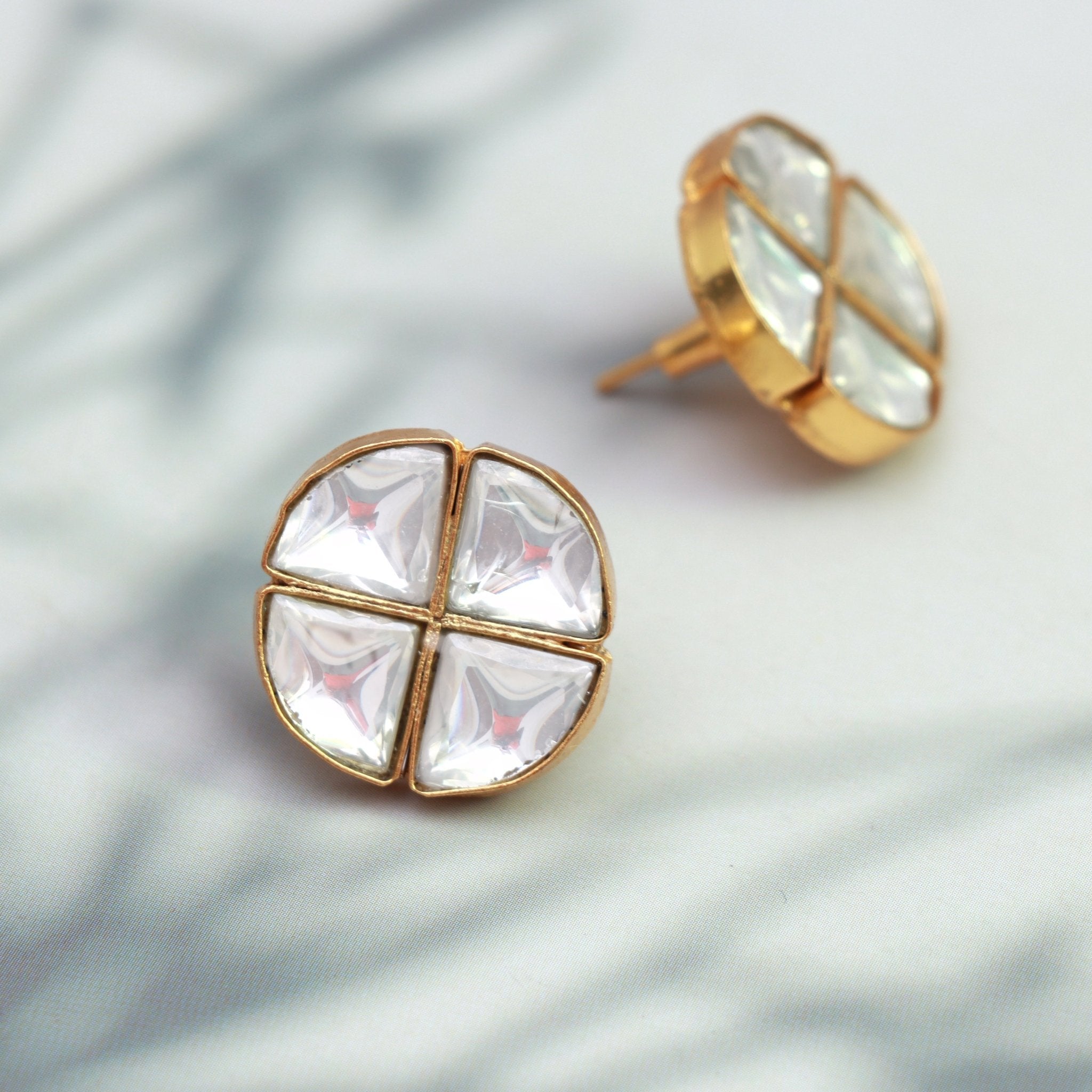 Classic Kundan Clover Studs - Dropdeadgorgeous