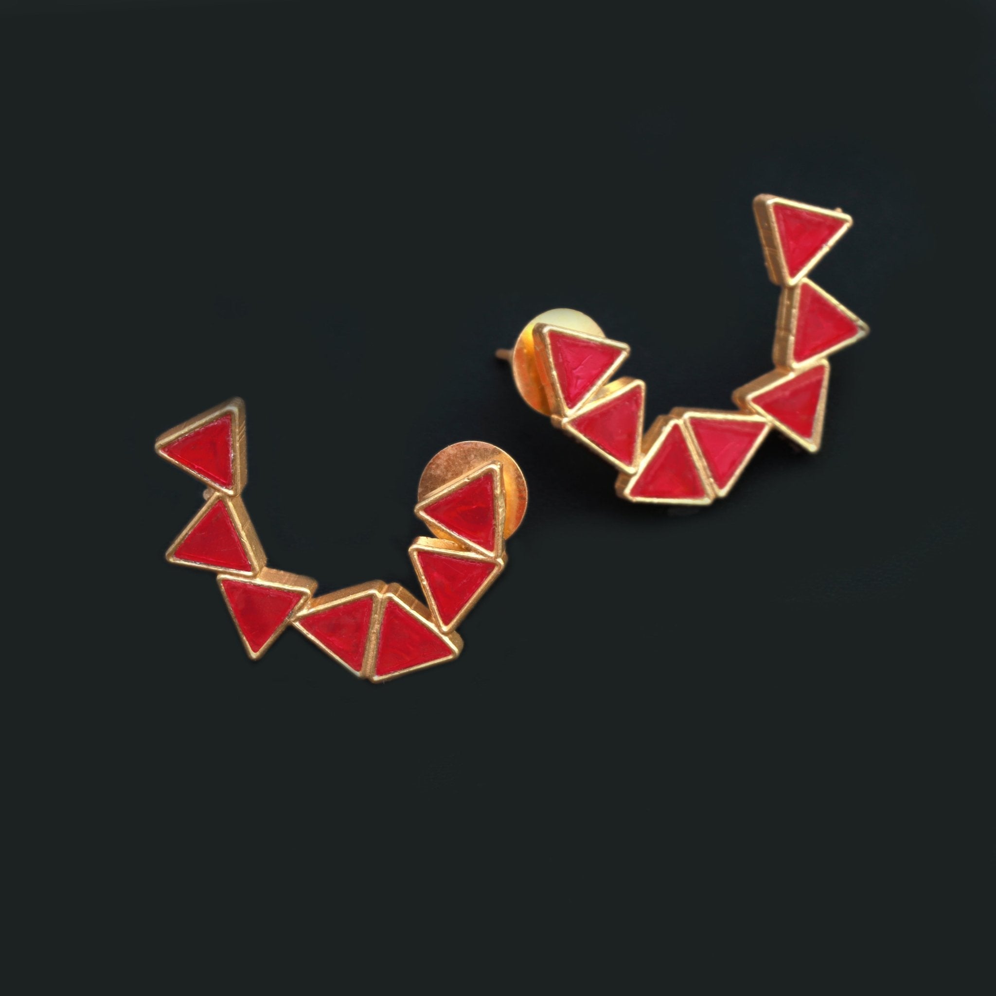 Scarlet Prism Ear Cuffs - Dropdeadgorgeous