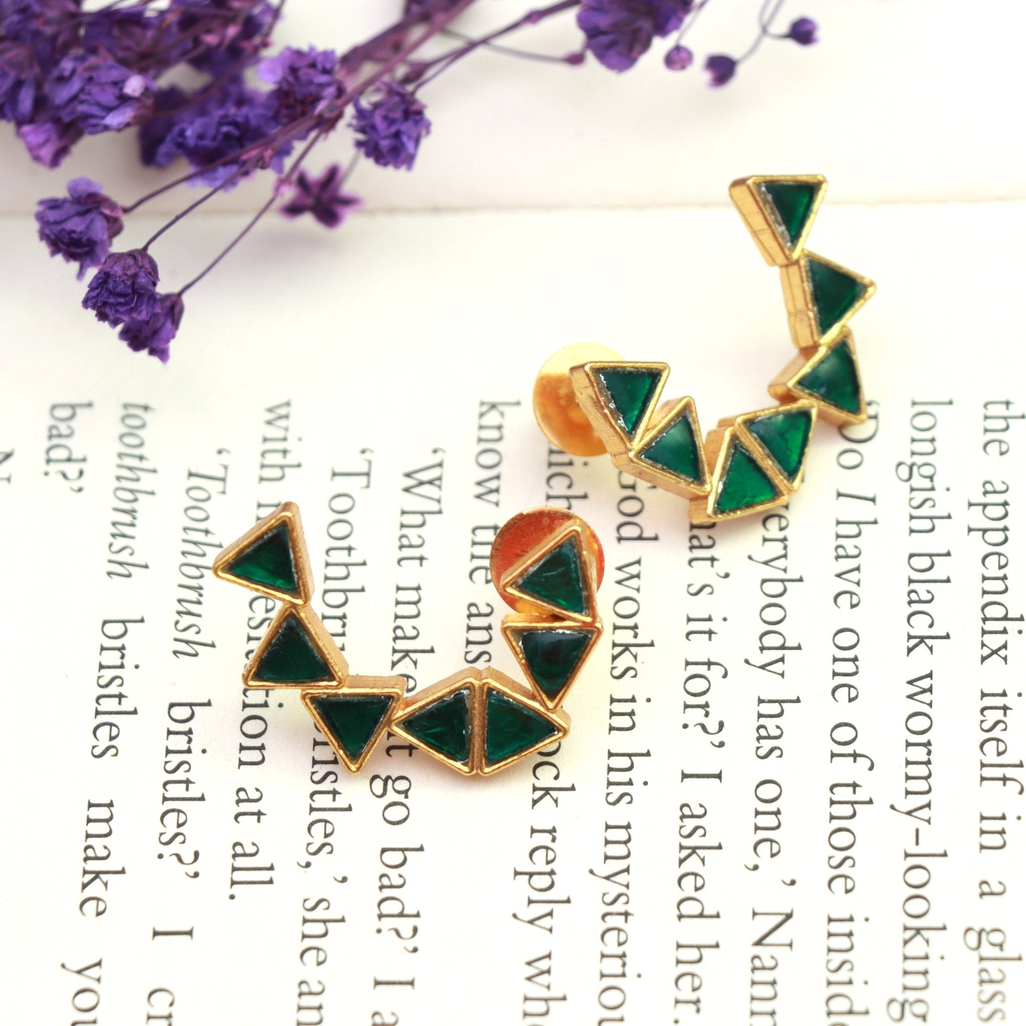 Emerald Maze Stud Earrings - Dropdeadgorgeous