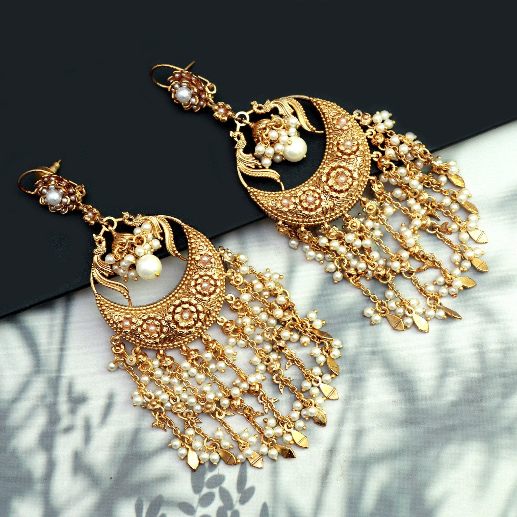 Royal Peacock Chandbali Earrings - Dropdeadgorgeous