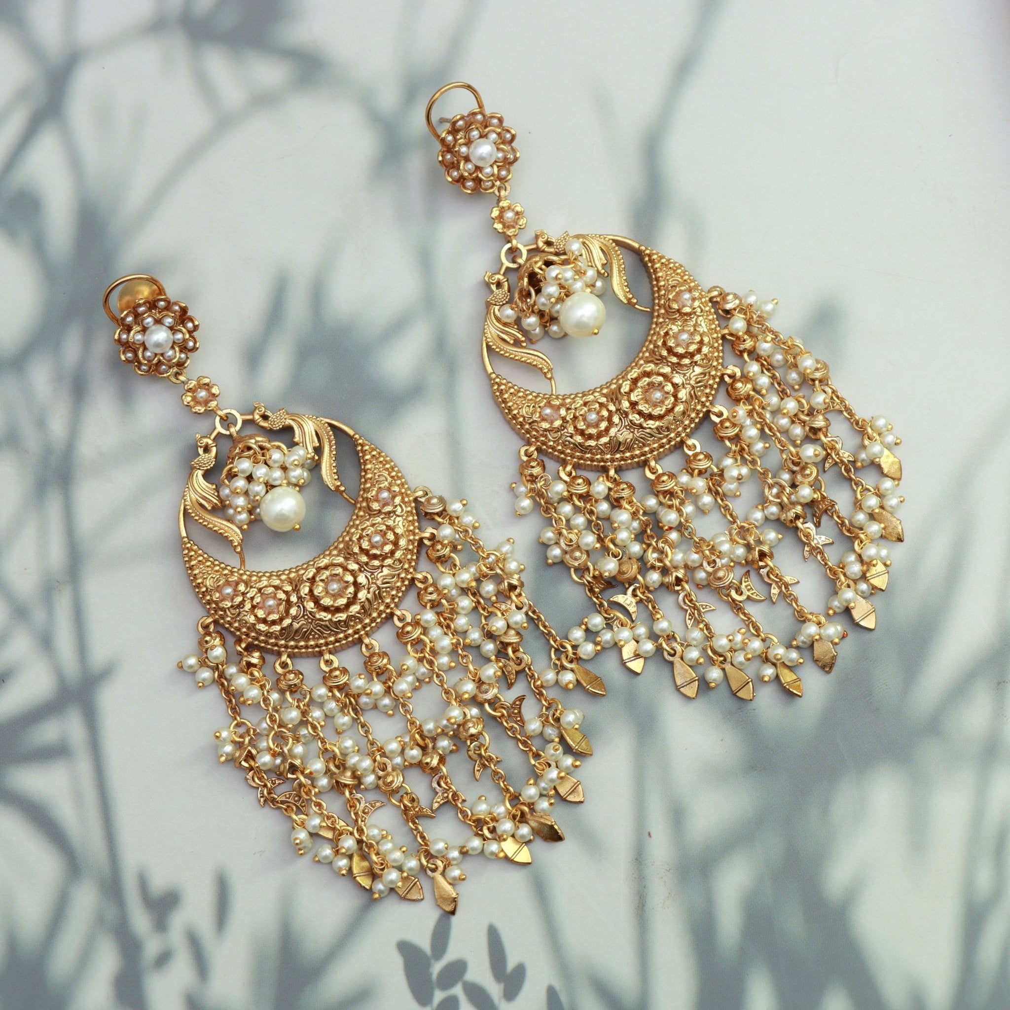 Royal Peacock Chandbali Earrings - Dropdeadgorgeous