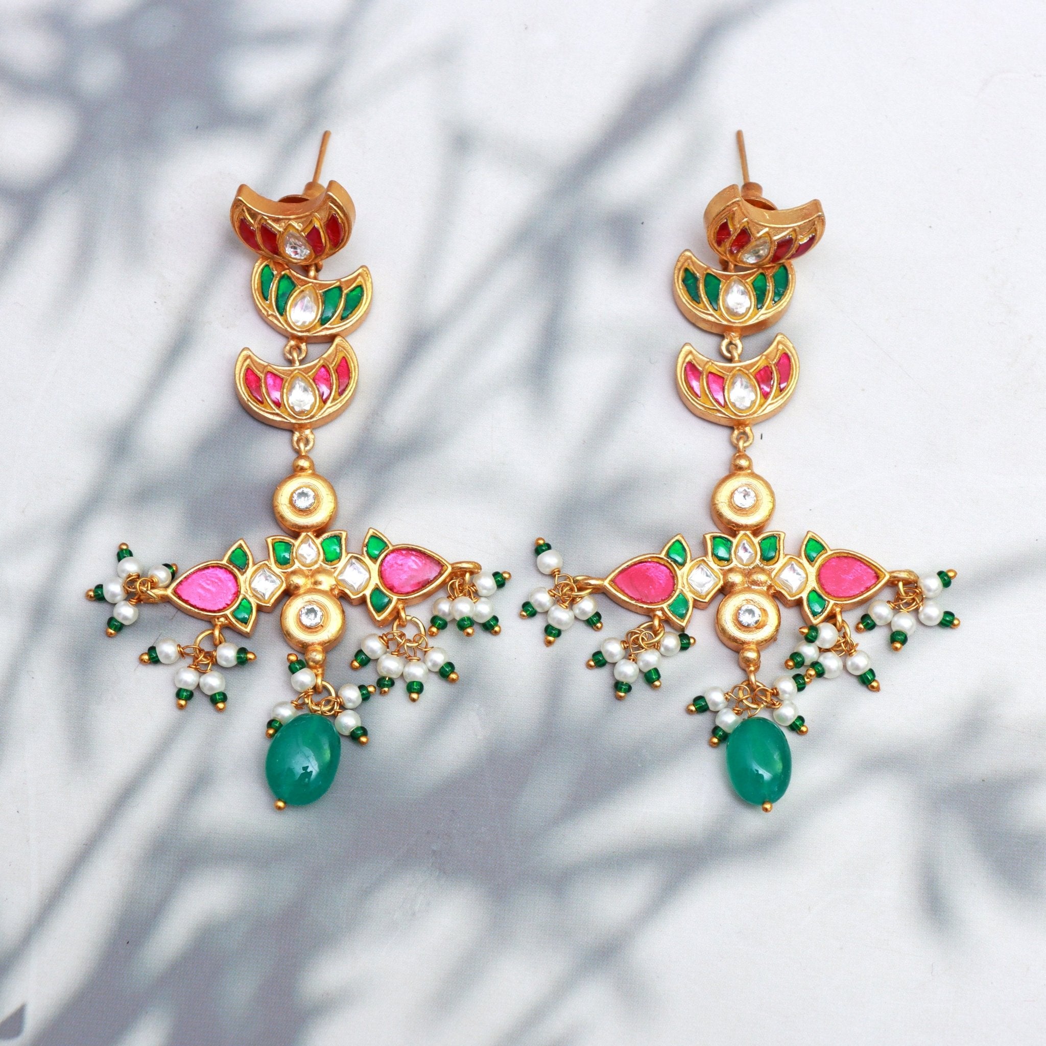 Celestial Meenakari Dangler Earrings - Dropdeadgorgeous