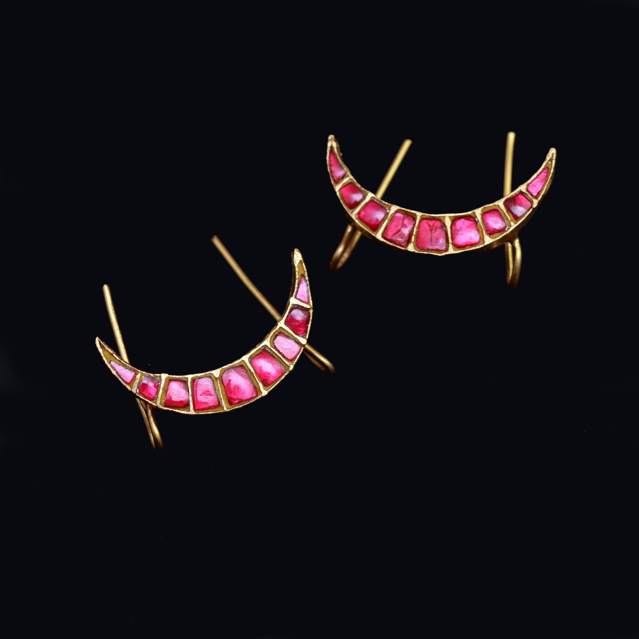 Ruby Crescent Minimalist Earrings - Dropdeadgorgeous