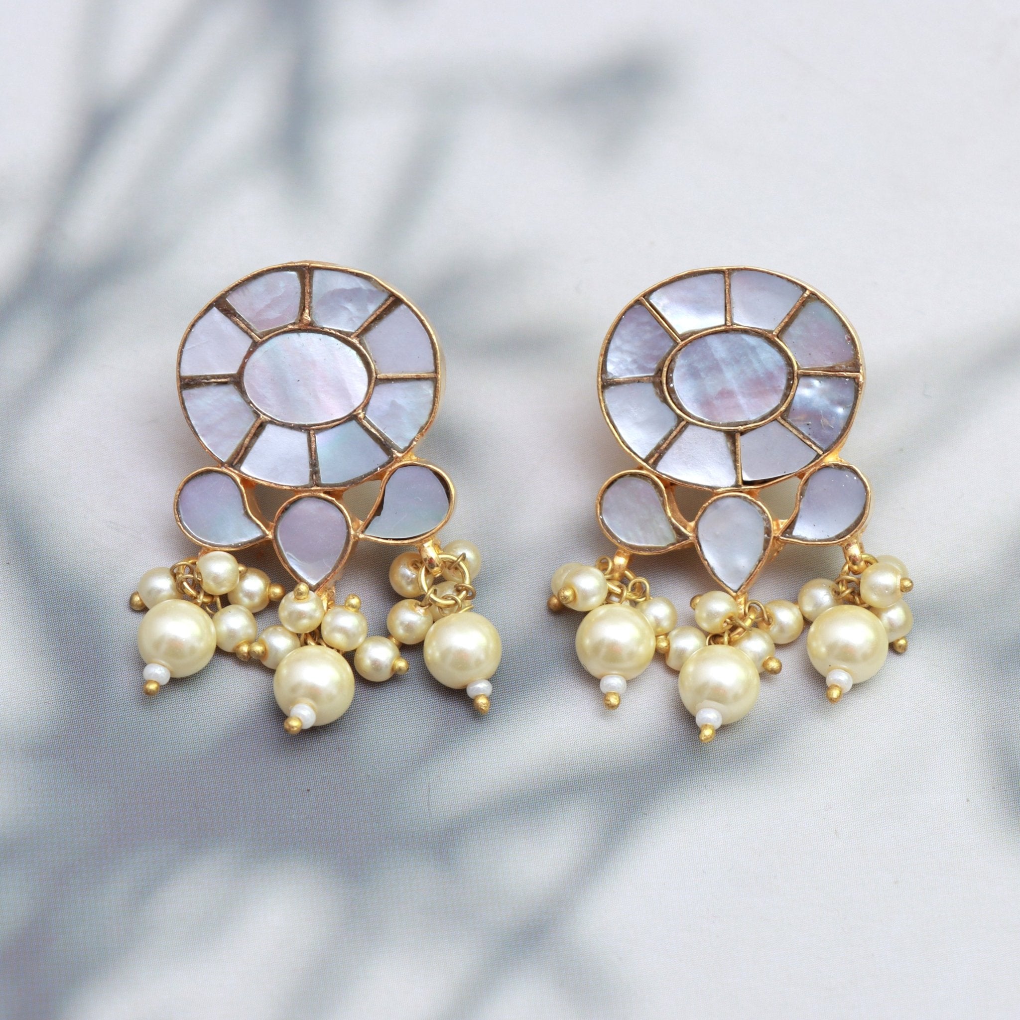 Lustrous Pearl Mosaic Earrings - Dropdeadgorgeous