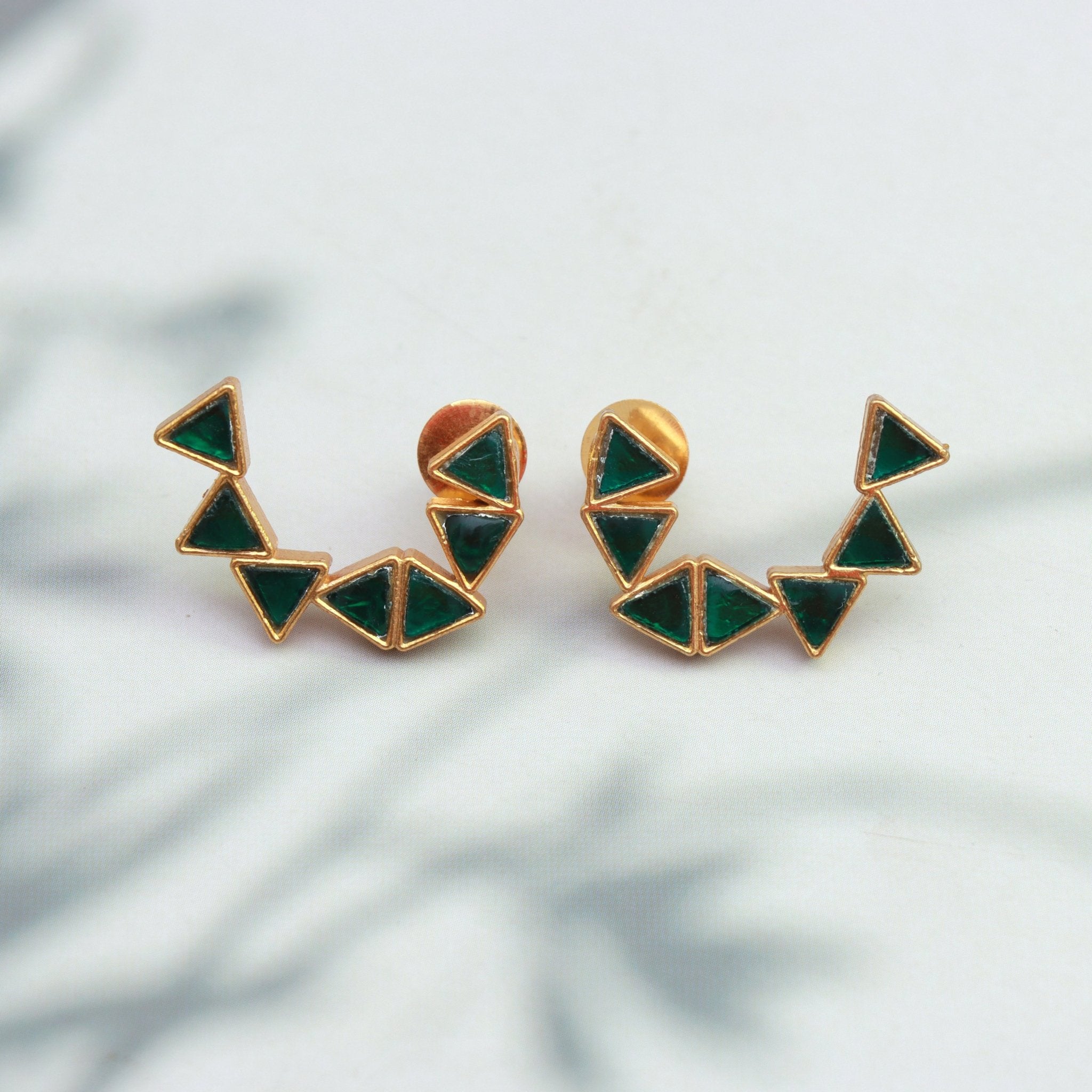 Emerald Maze Stud Earrings - Dropdeadgorgeous