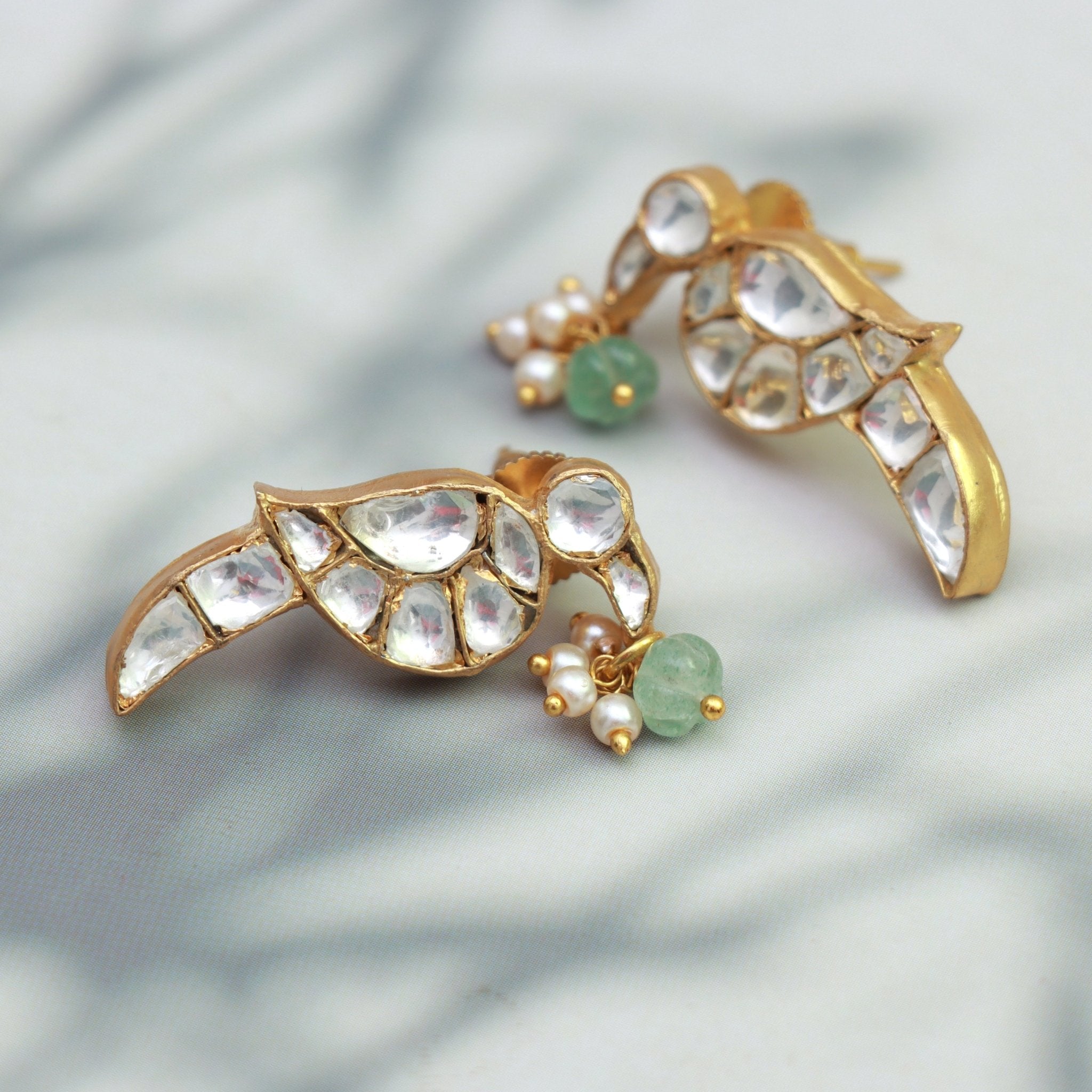 Royal Parrot Kundan Earrings - Dropdeadgorgeous