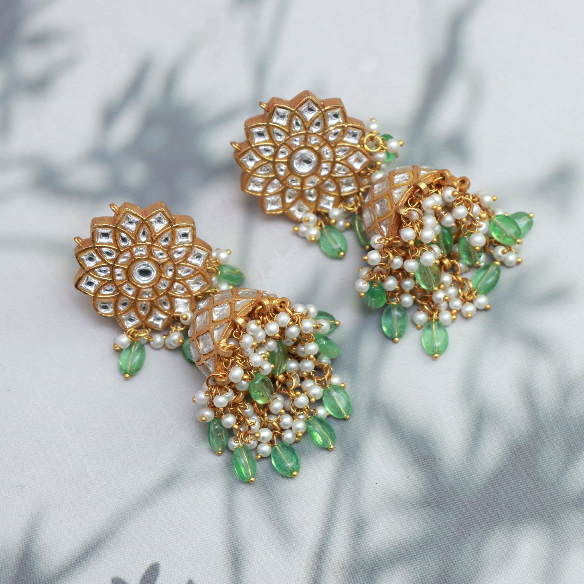 Regal Kundan Jhumka Earrings - Dropdeadgorgeous