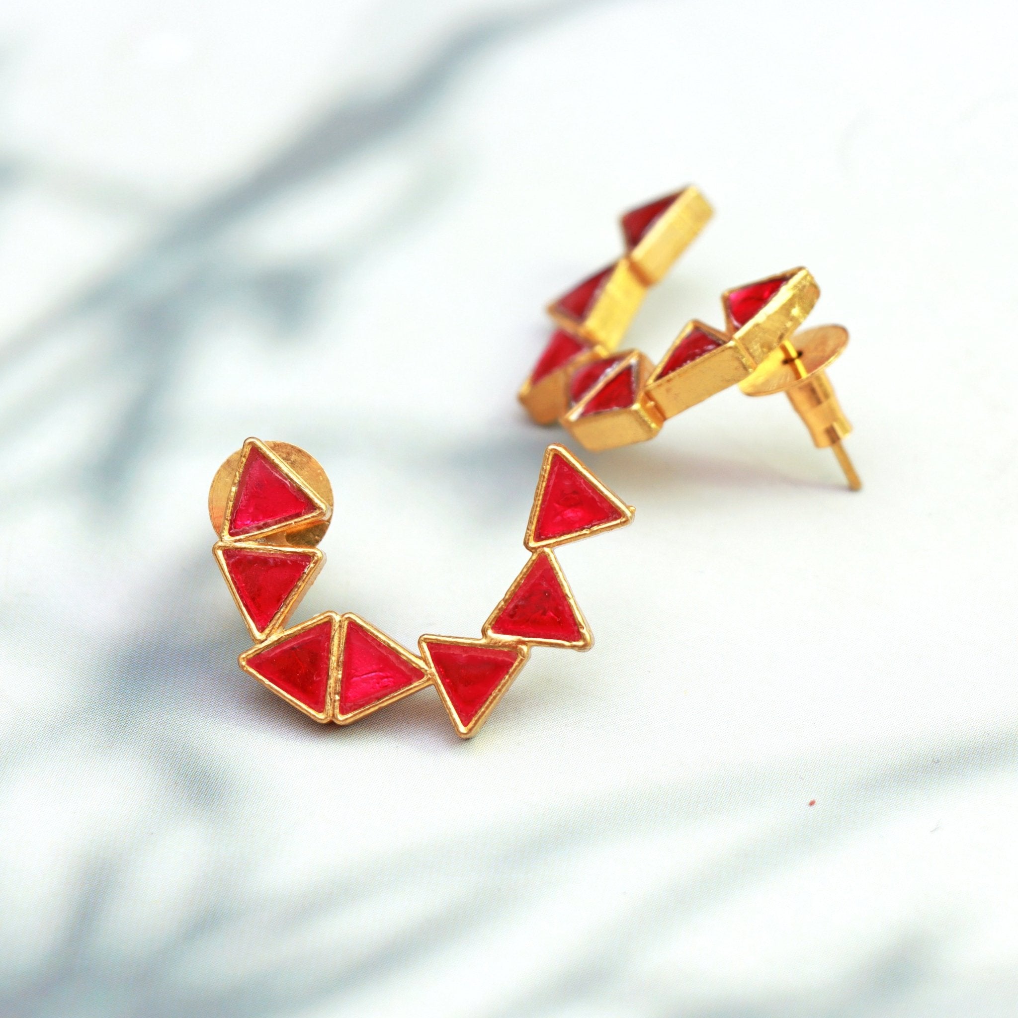 Scarlet Prism Ear Cuffs - Dropdeadgorgeous