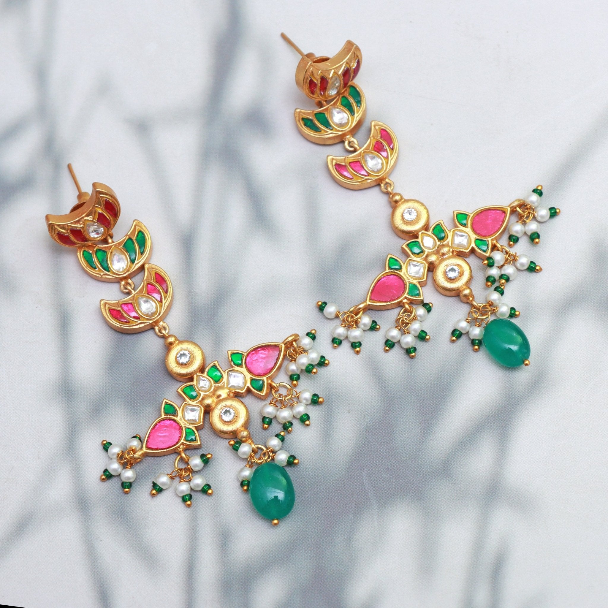 Celestial Meenakari Dangler Earrings - Dropdeadgorgeous