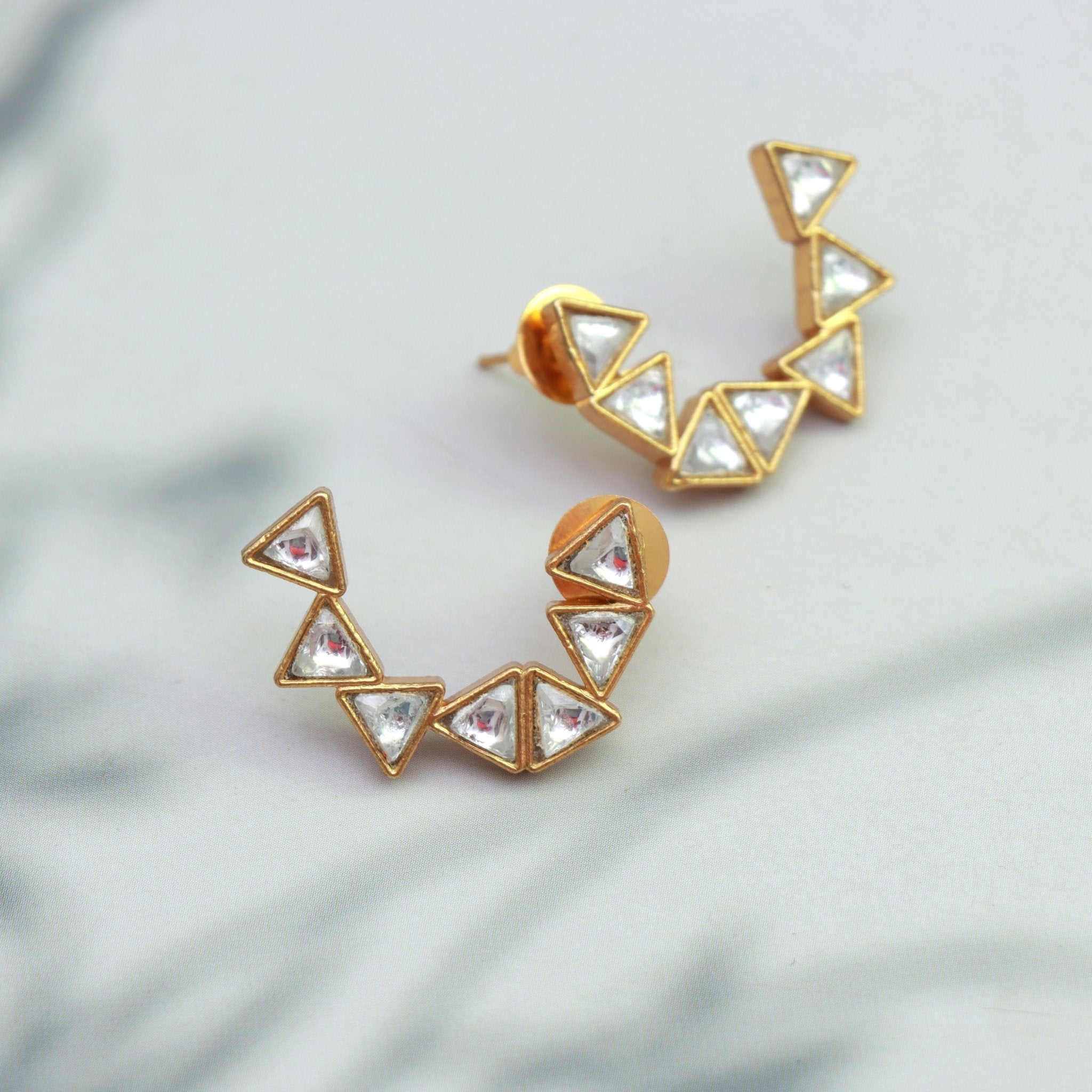 Kundan Prism Ear Cuffs - Dropdeadgorgeous