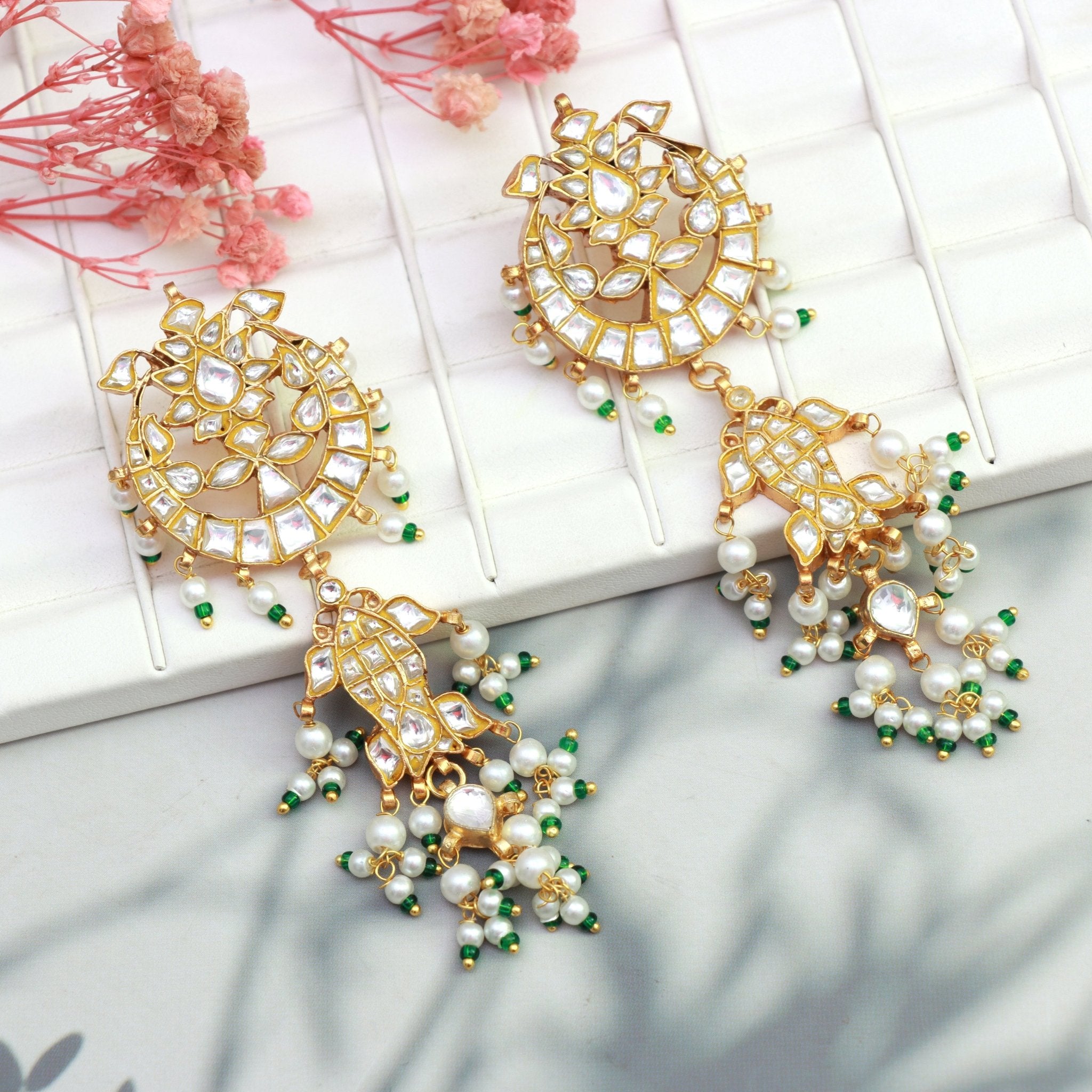 Royal Kundan Jhumka Drops - Dropdeadgorgeous