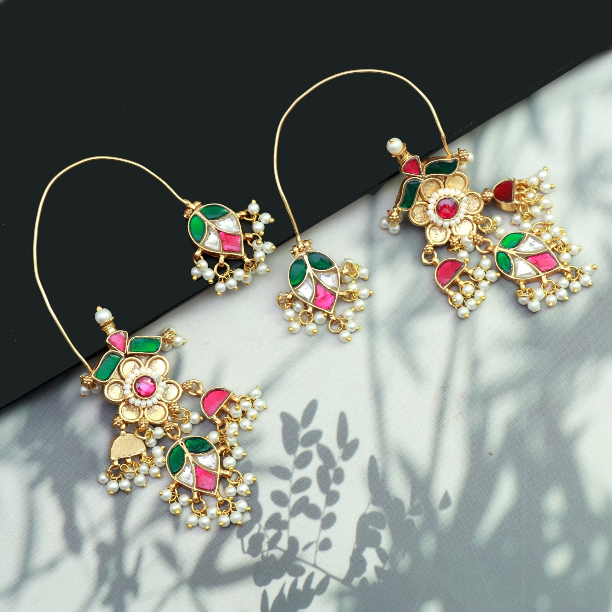 Mughal Meenakari Passa Earrings - Dropdeadgorgeous