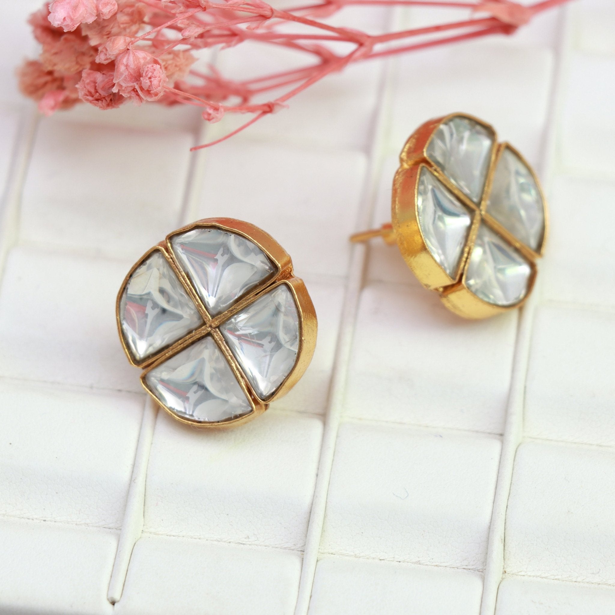 Classic Kundan Clover Studs - Dropdeadgorgeous