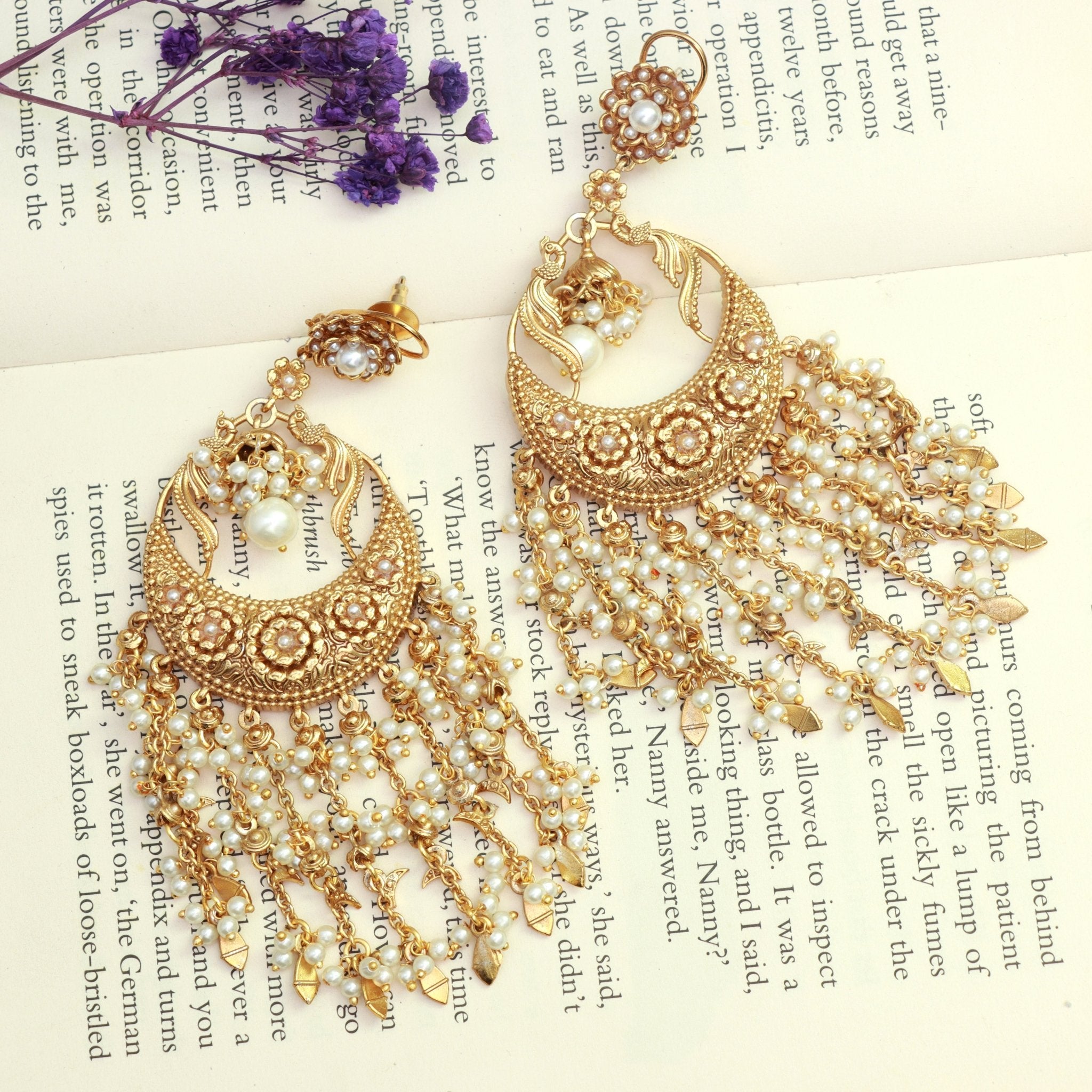 Royal Peacock Chandbali Earrings - Dropdeadgorgeous