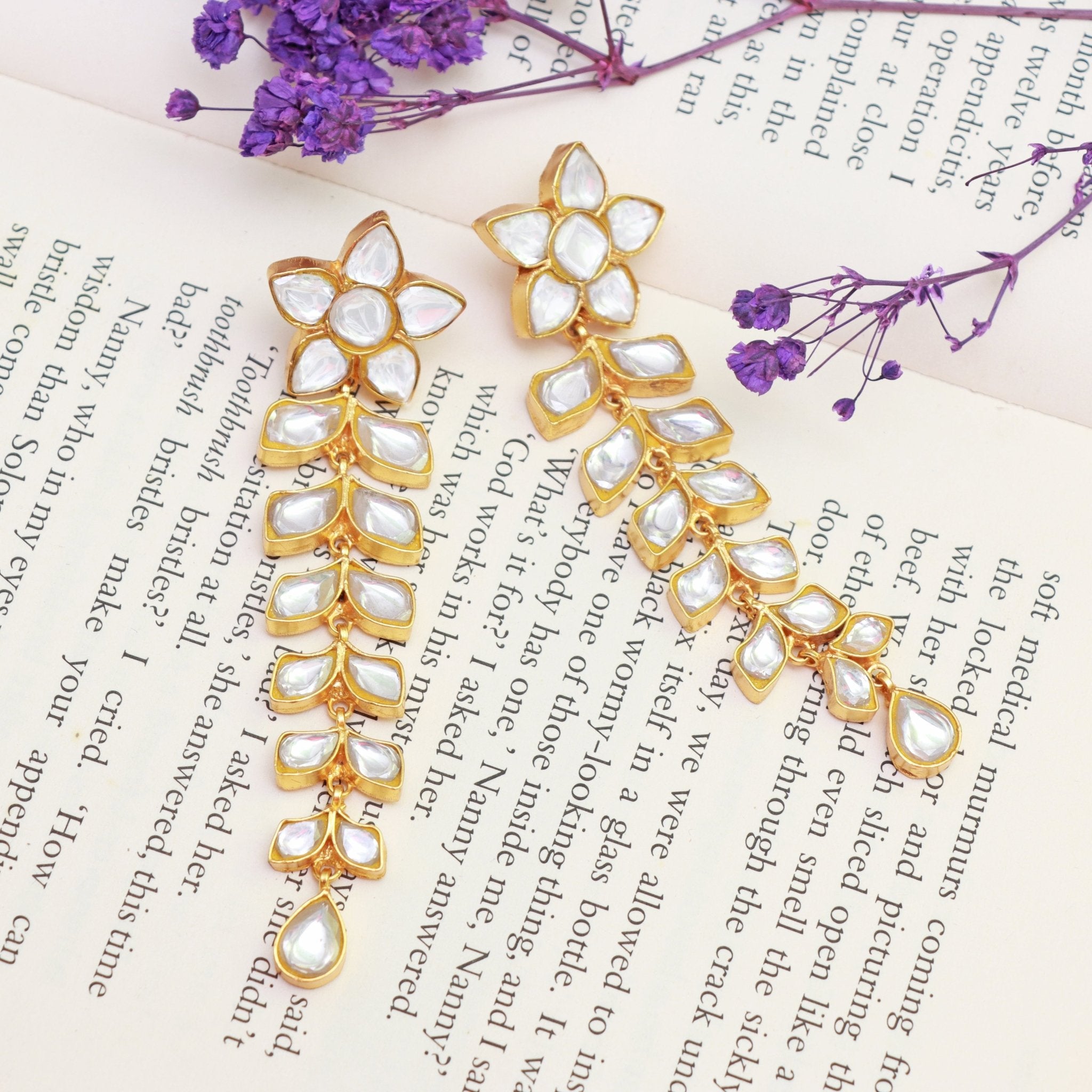 Ethereal Bloom Kundan Earrings - Dropdeadgorgeous