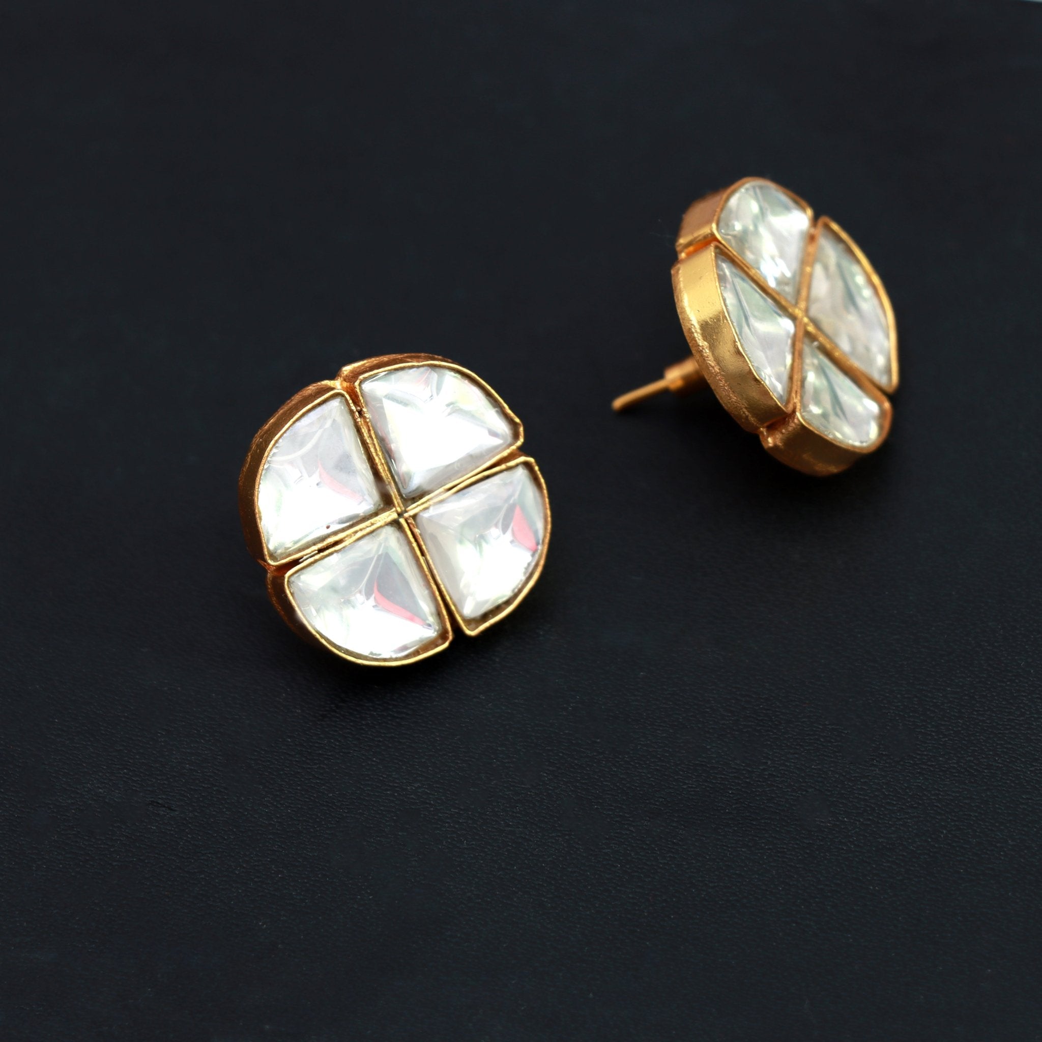 Classic Kundan Clover Studs - Dropdeadgorgeous