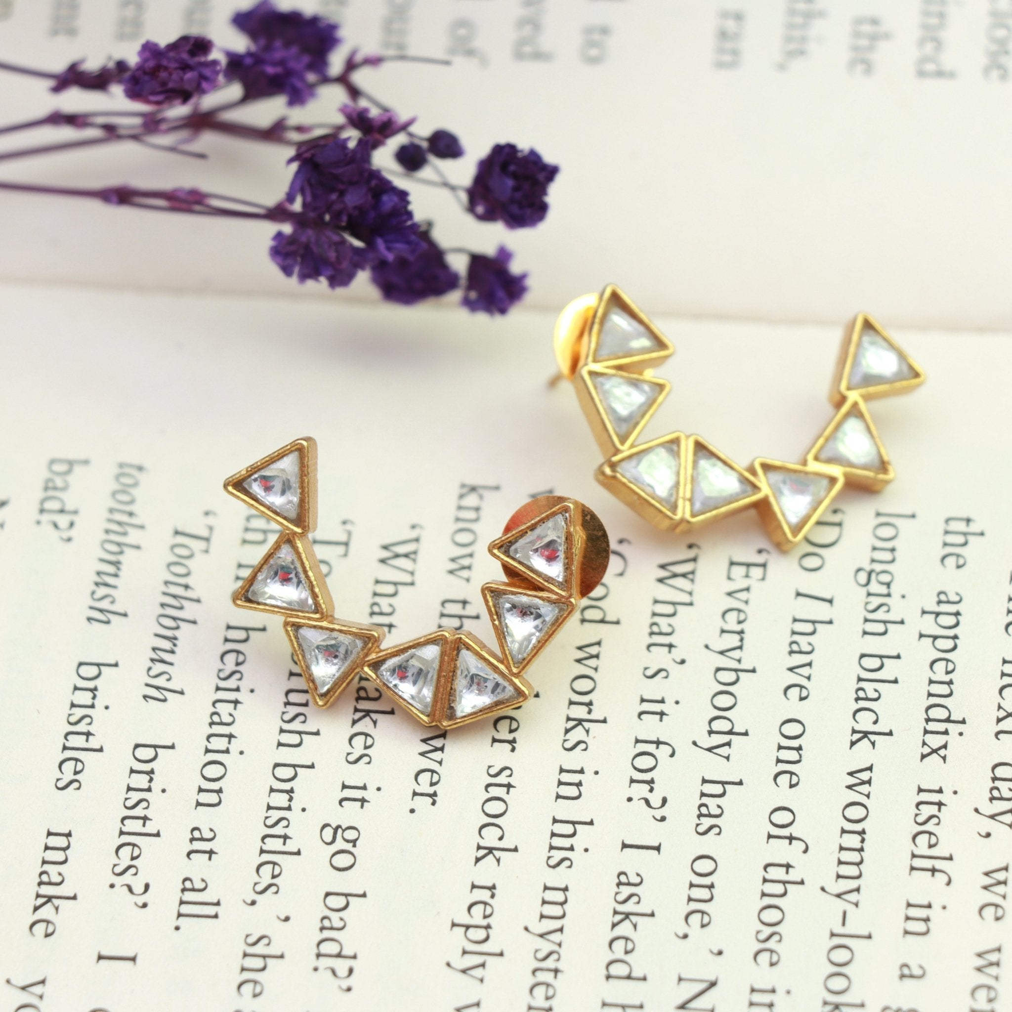 Kundan Prism Ear Cuffs - Dropdeadgorgeous