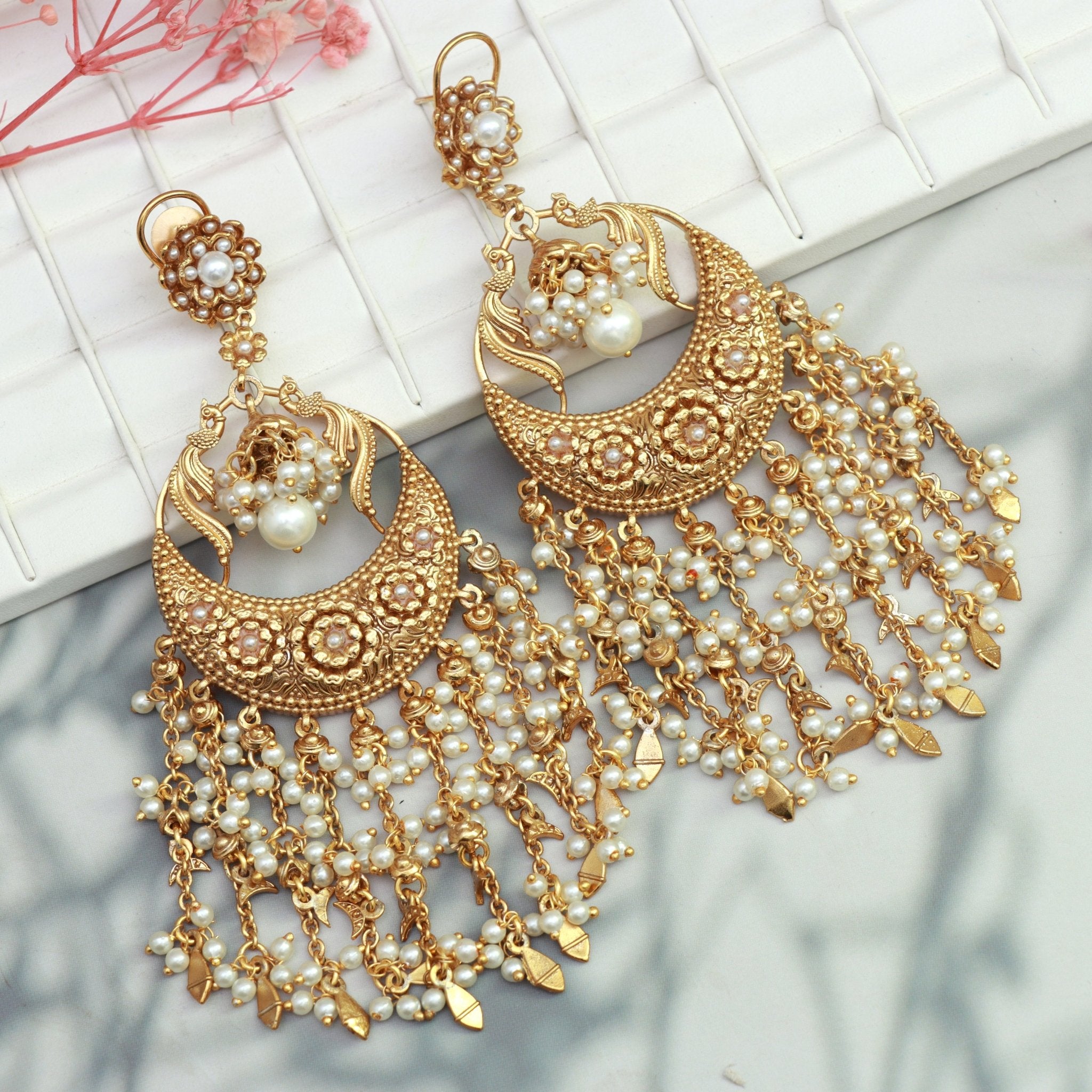 Royal Peacock Chandbali Earrings - Dropdeadgorgeous