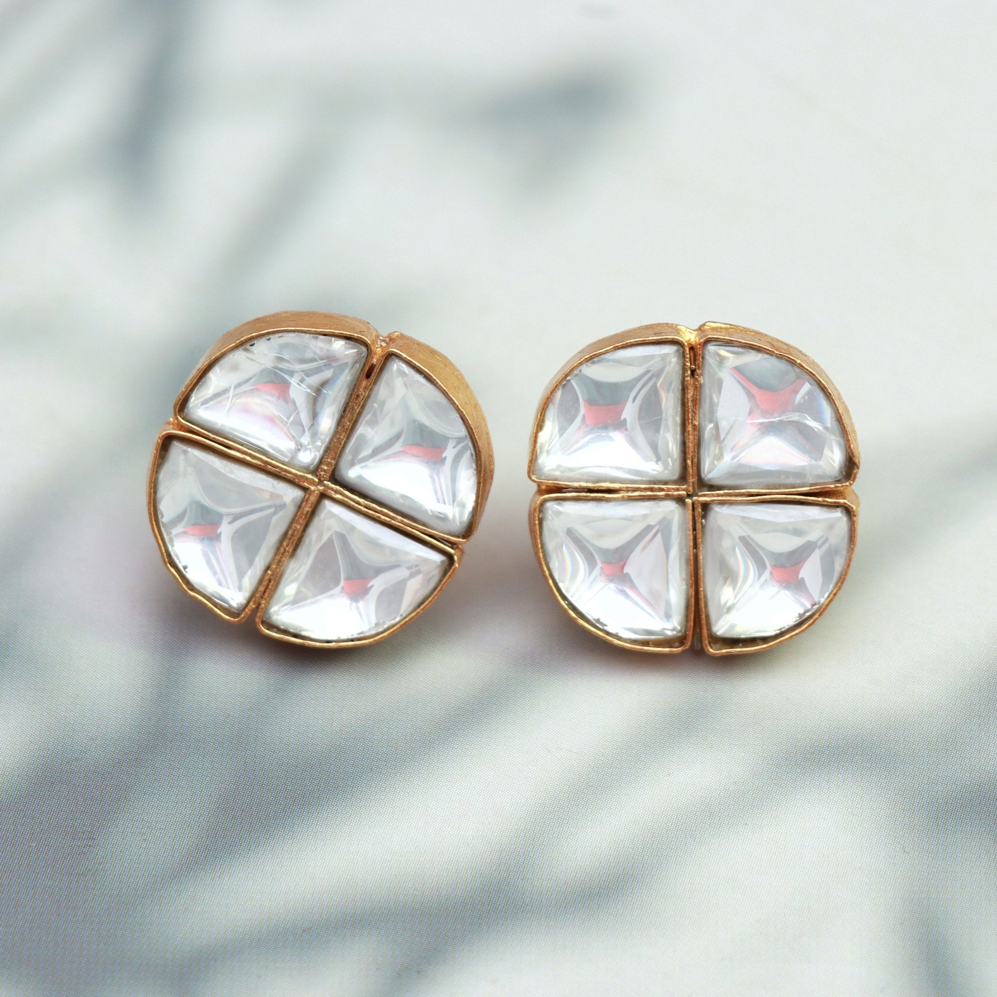 Classic Kundan Clover Studs - Dropdeadgorgeous