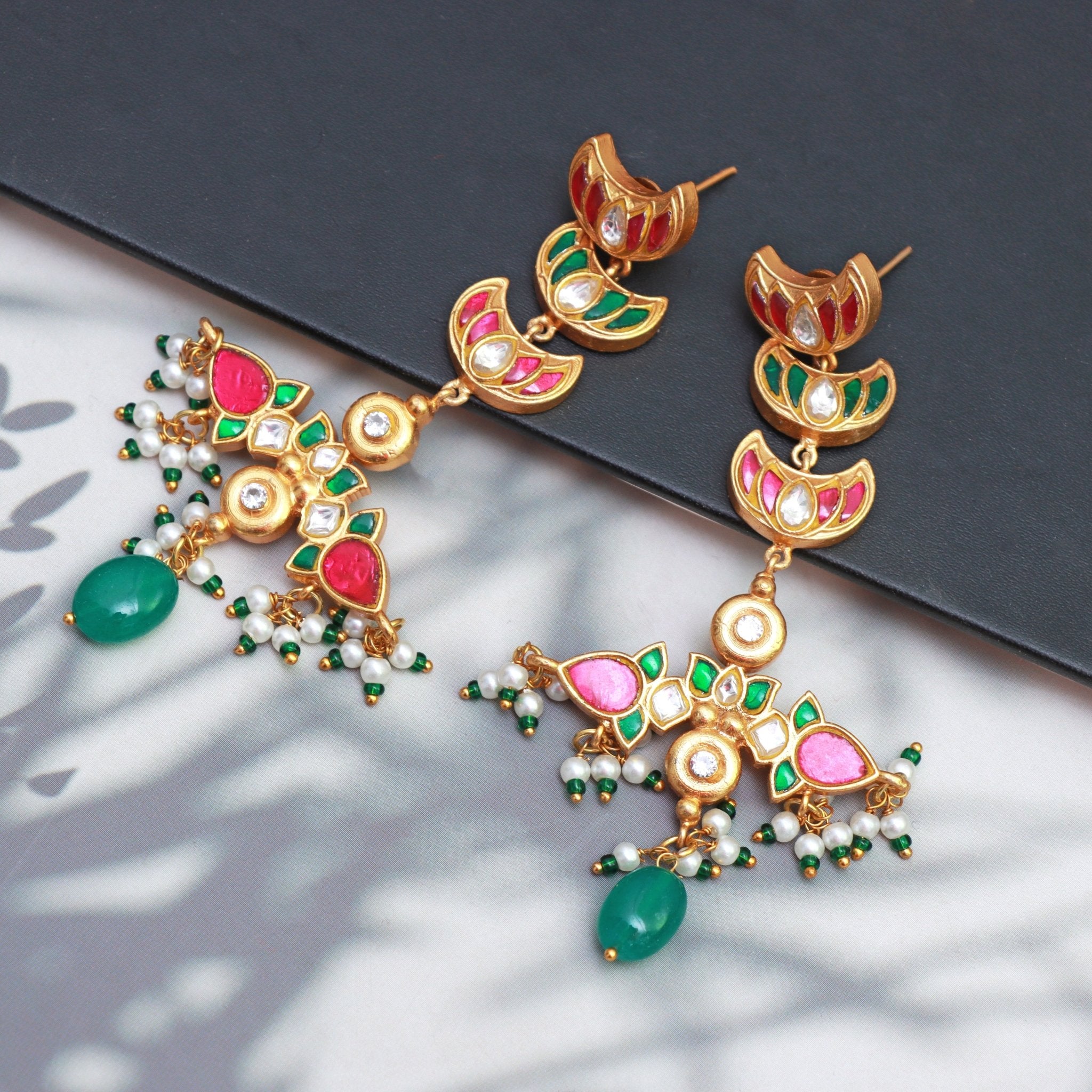 Celestial Meenakari Dangler Earrings - Dropdeadgorgeous