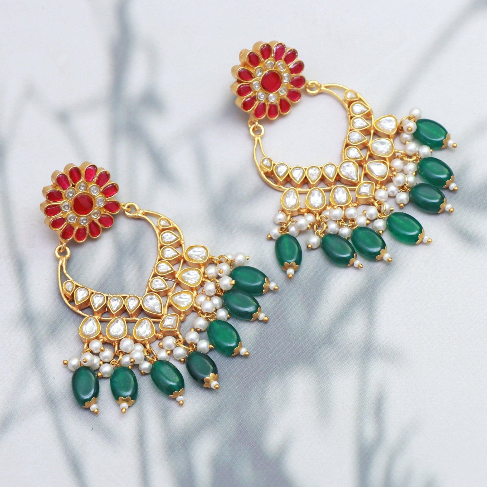 Regal Blossom Chandbali Earrings - Dropdeadgorgeous
