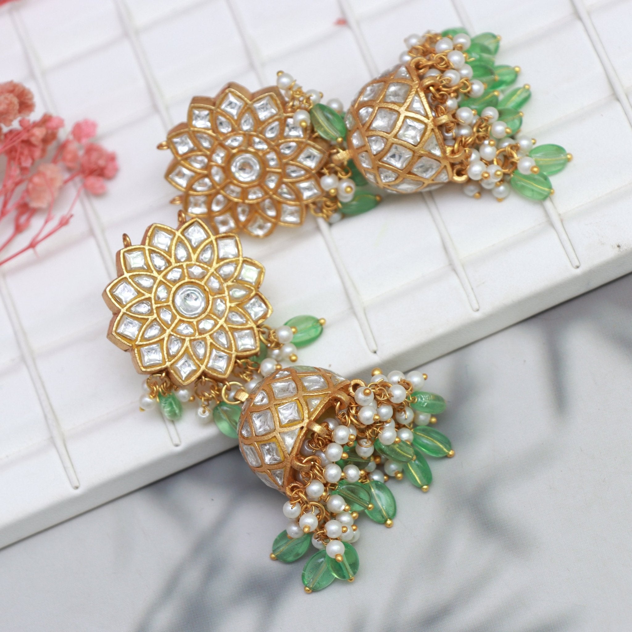 Regal Kundan Jhumka Earrings - Dropdeadgorgeous