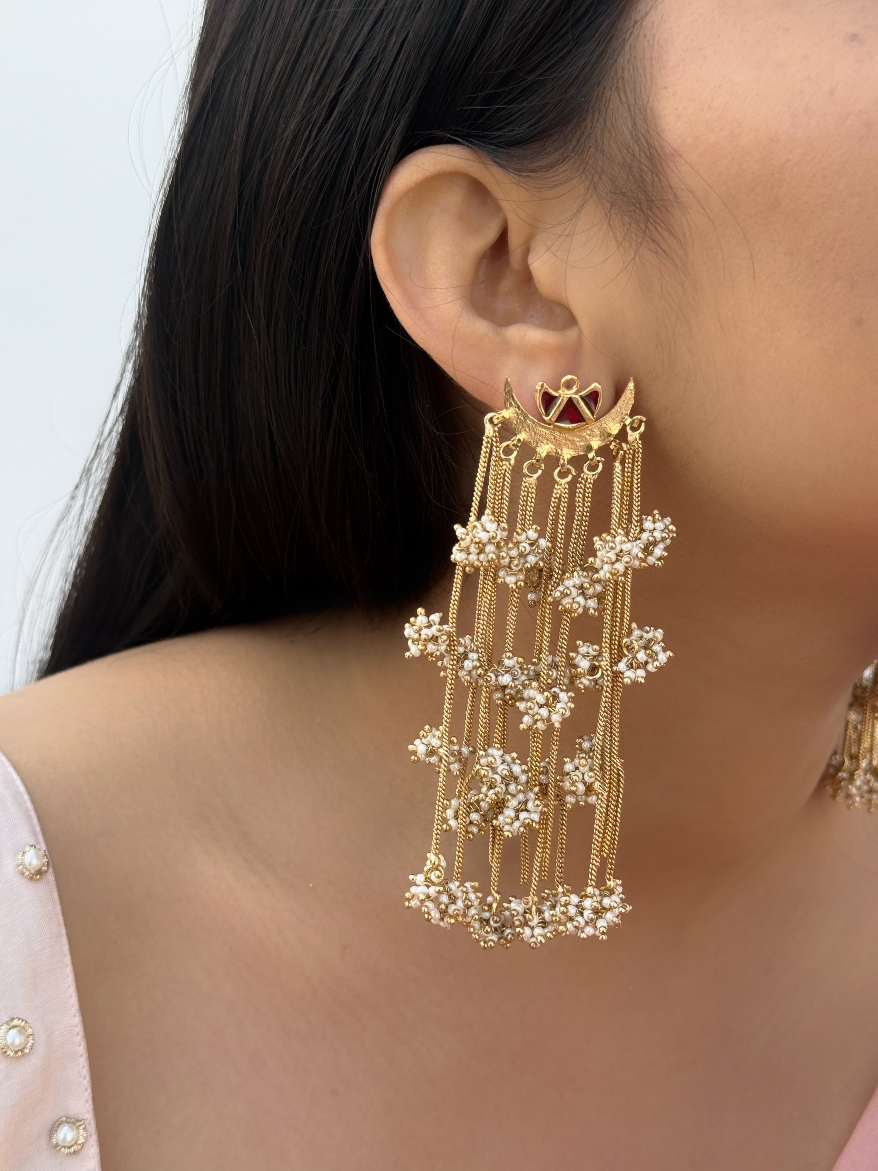 RUMI Pearl Danglers - Dropdeadgorgeous