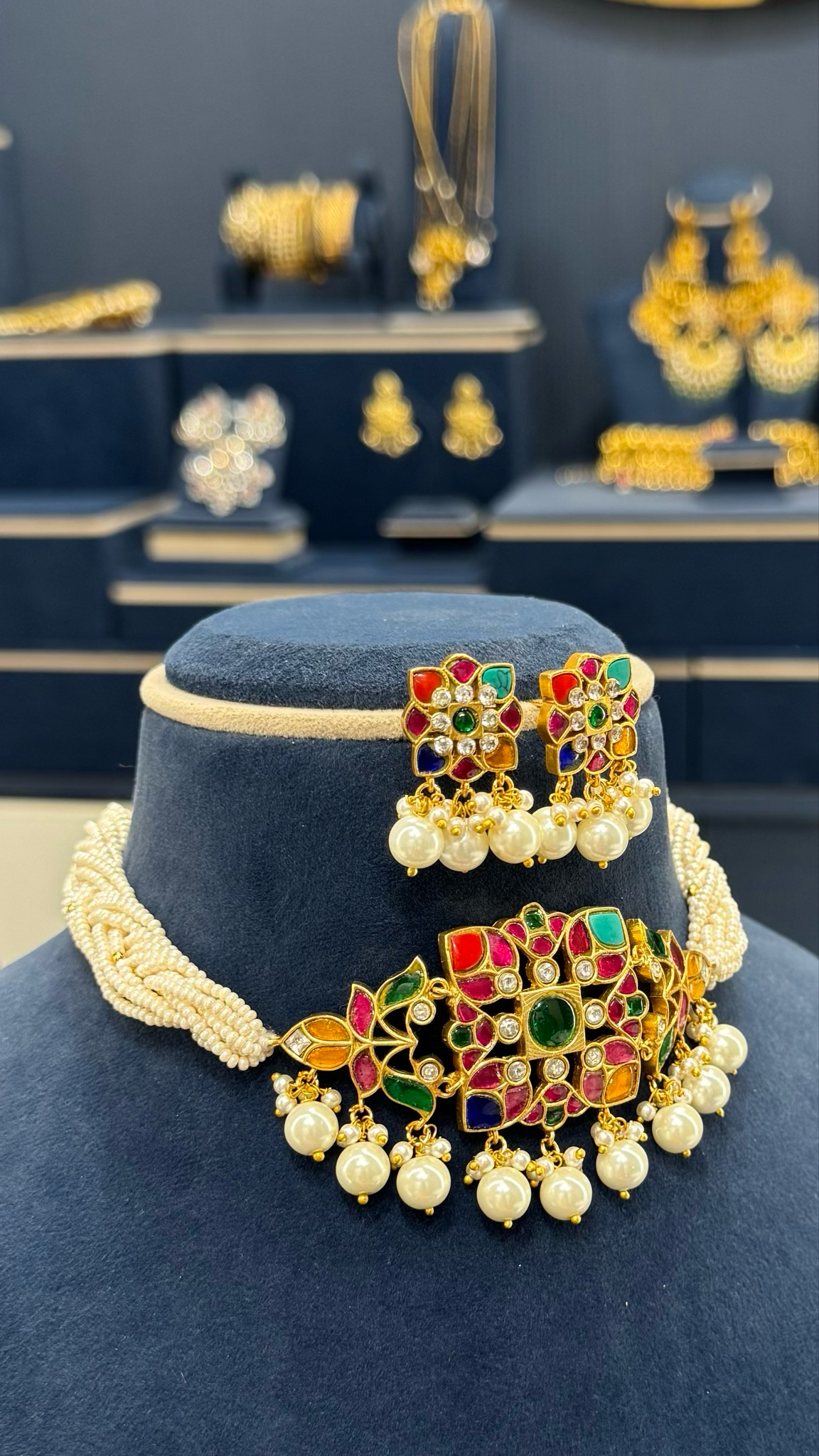 Mishri Kundan Chokker with Studs - Dropdeadgorgeous