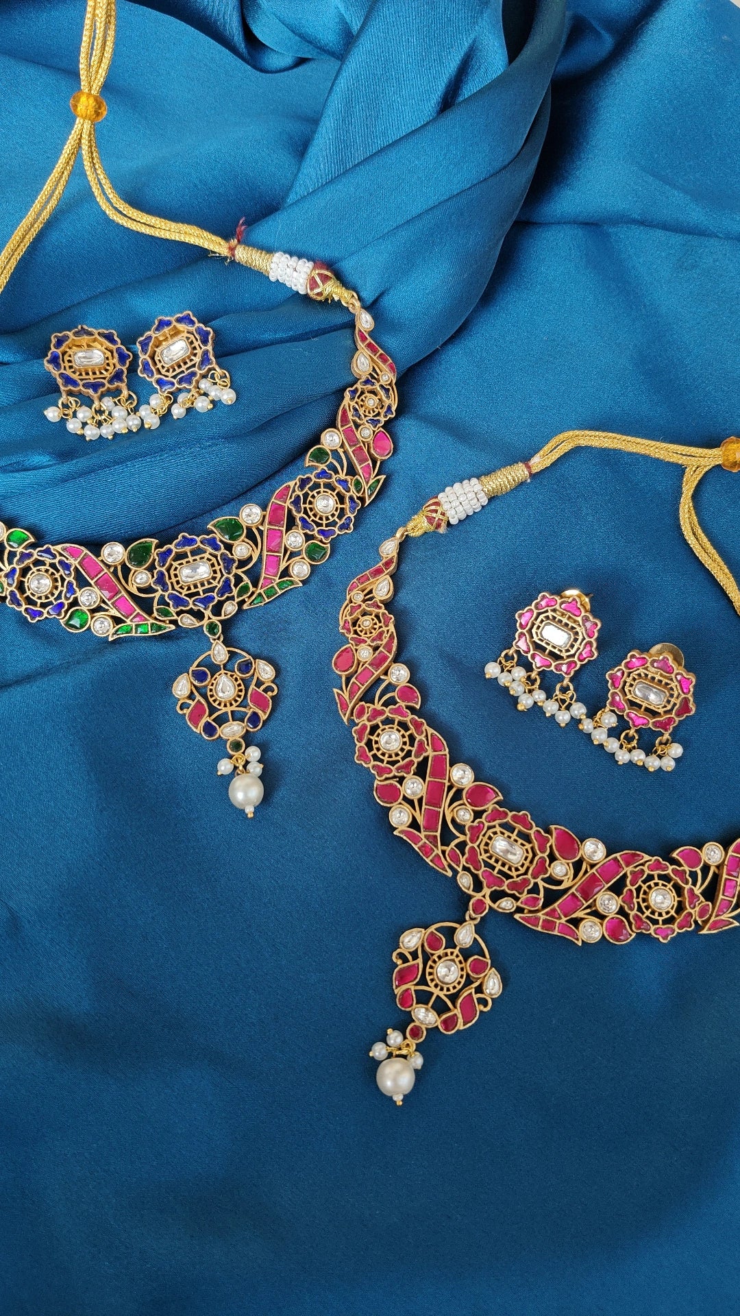 Malikaa Kundan Haar with Studs - Dropdeadgorgeous