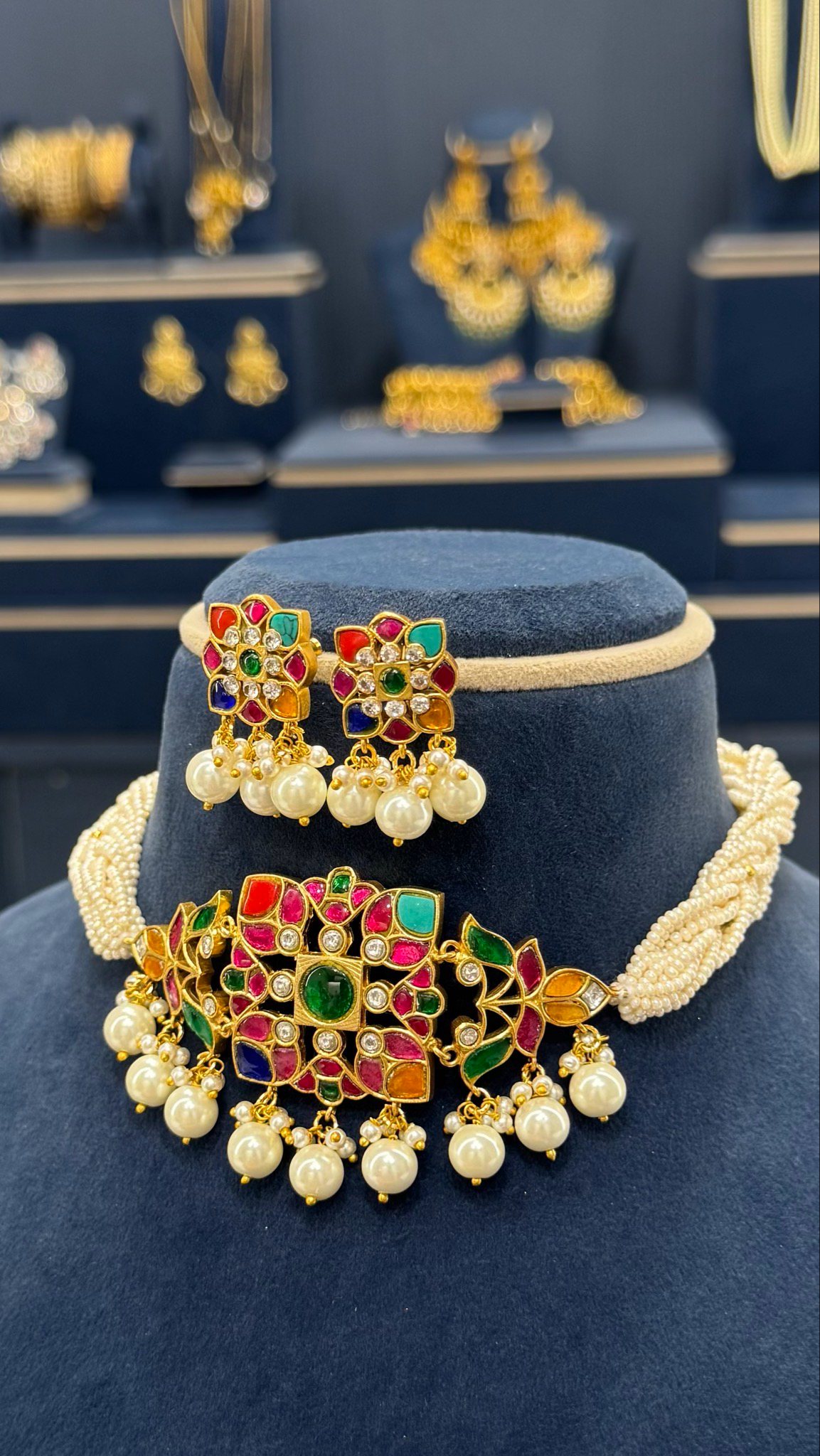 Mishri Kundan Chokker with Studs - Dropdeadgorgeous