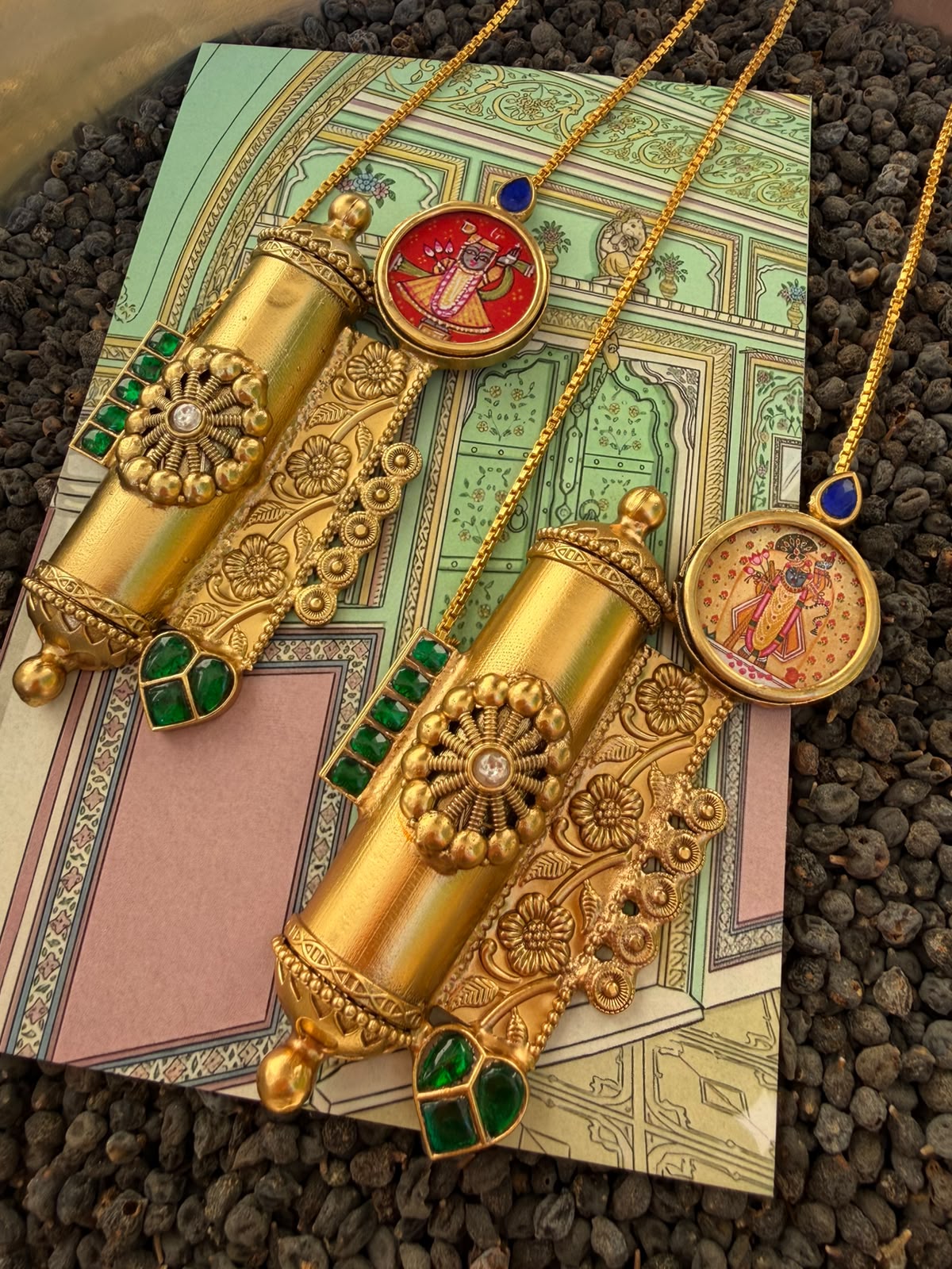 Eclectic Shreenath Ji Fusion Pendant with Chain - Dropdeadgorgeous