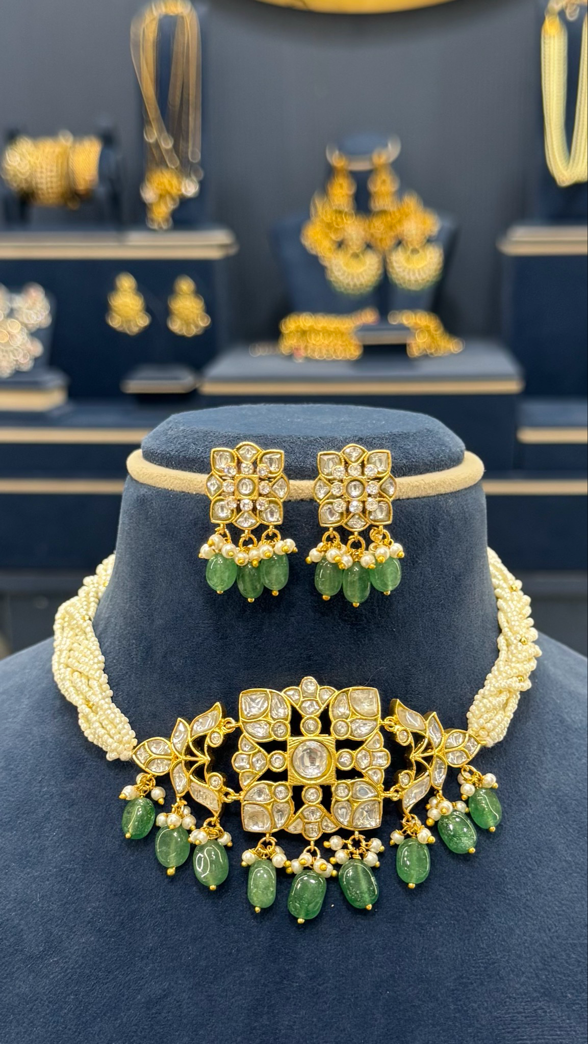 Mishri Kundan Chokker with Studs - Dropdeadgorgeous