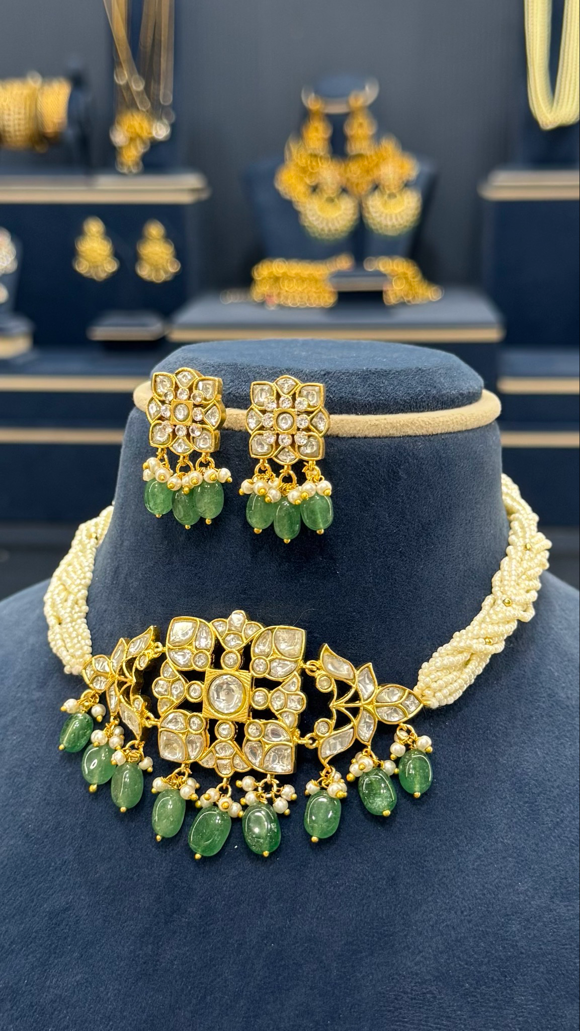Mishri Kundan Chokker with Studs - Dropdeadgorgeous