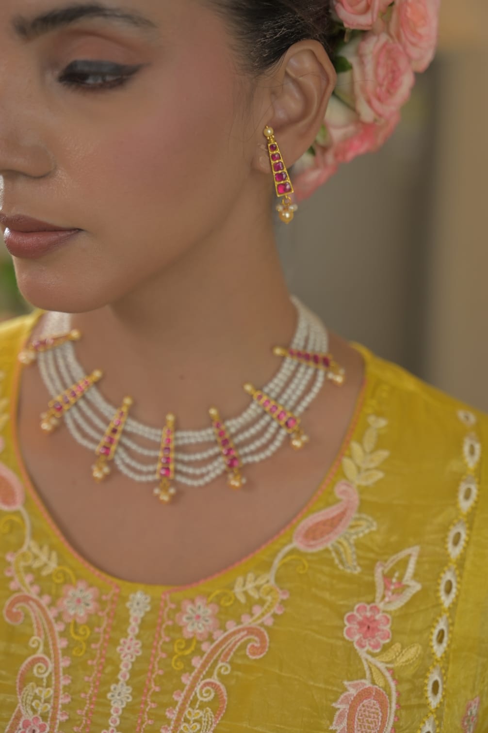 Kundan Patti Pearl Haar with Danglers - Dropdeadgorgeous