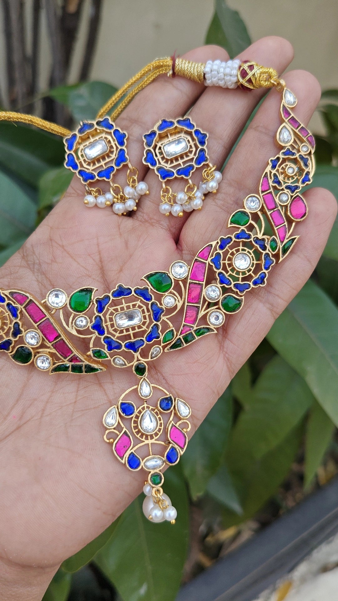 Malikaa Kundan Haar with Studs - Dropdeadgorgeous