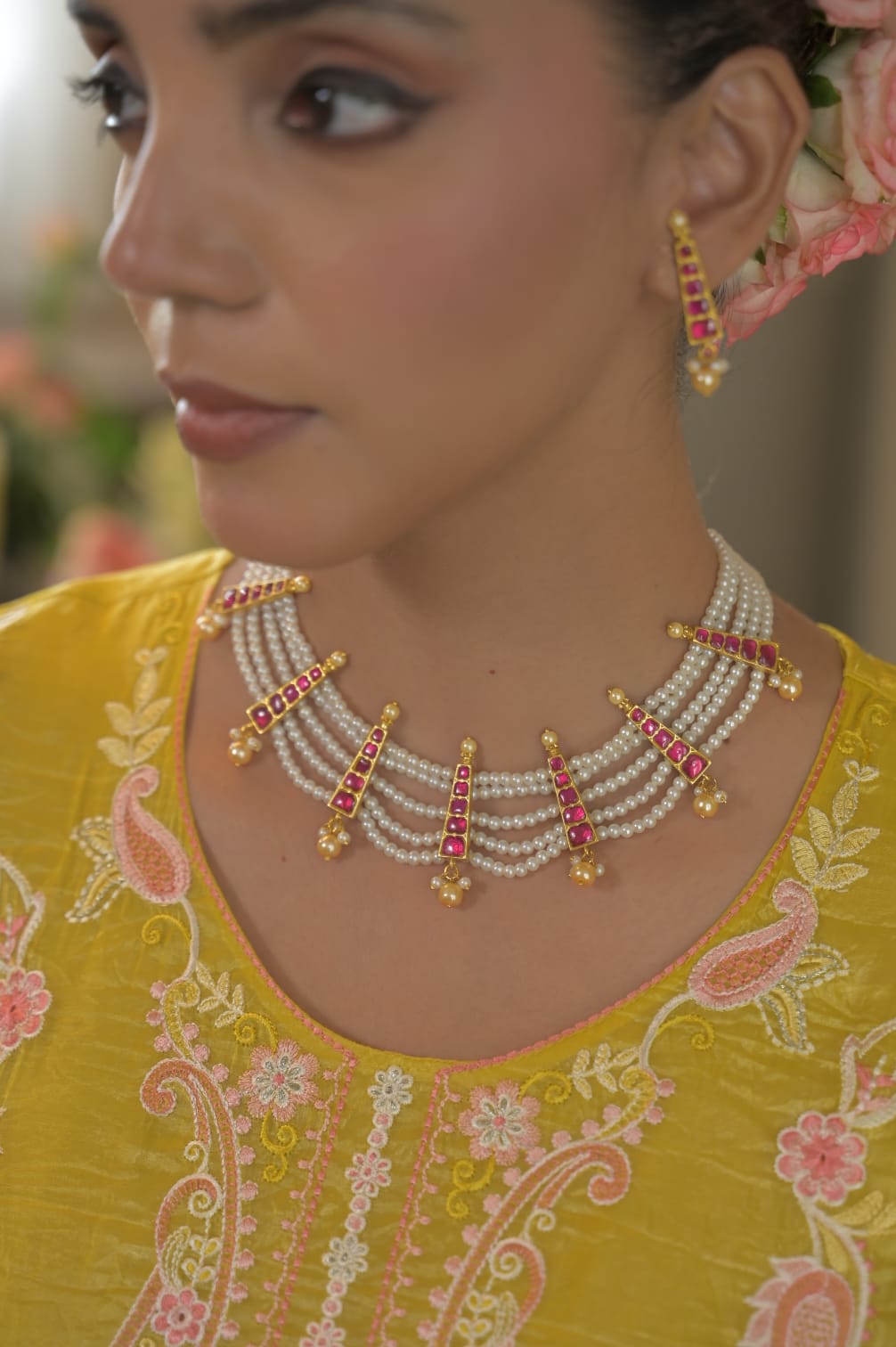 Kundan Patti Pearl Haar with Danglers - Dropdeadgorgeous