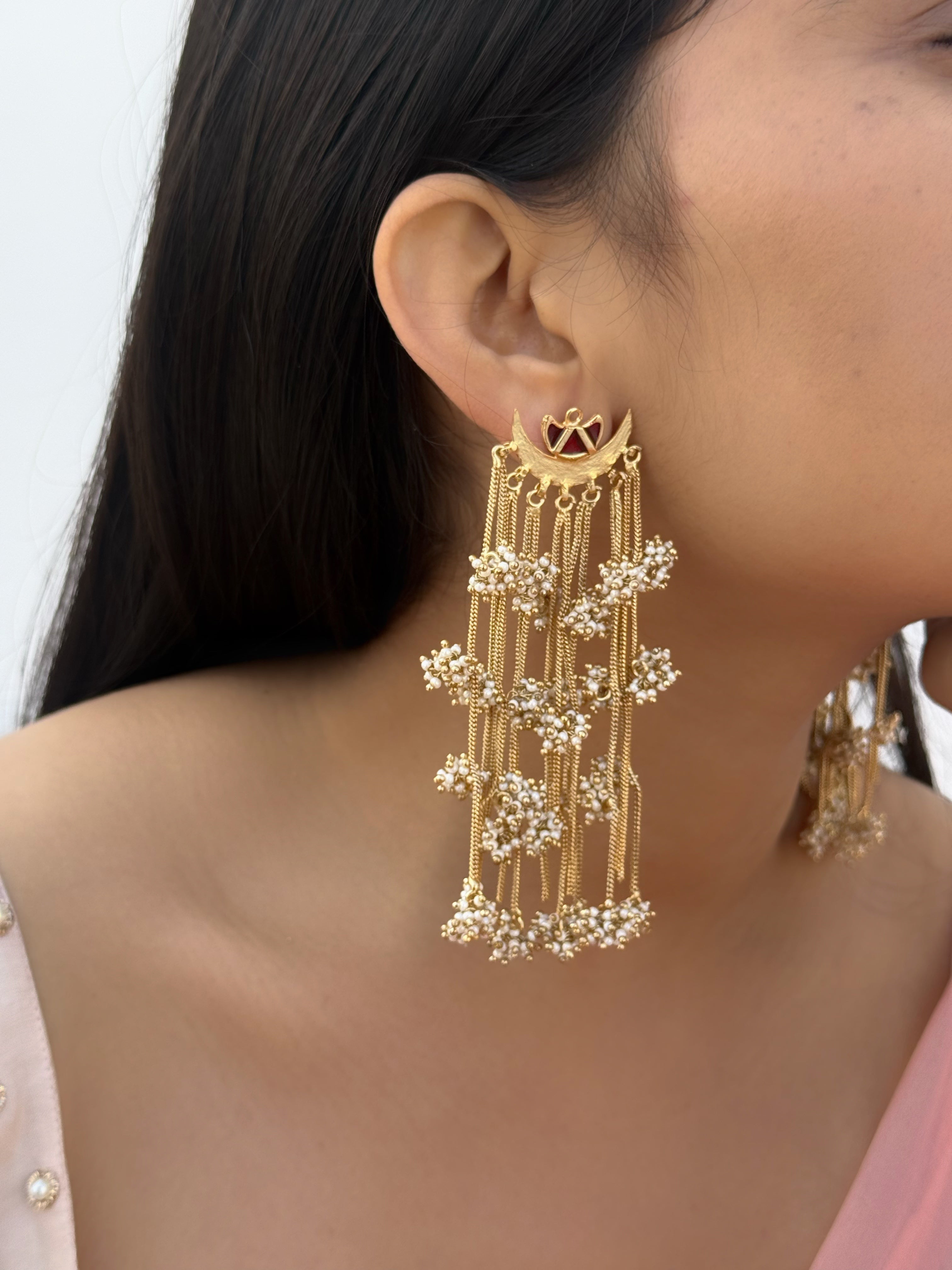 RUMI Pearl Danglers - Dropdeadgorgeous